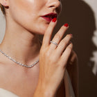 Lab Grown White Sapphire Trillion Eternity Ring