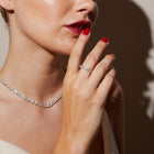 Lab Grown White Sapphire Trillion Eternity Ring