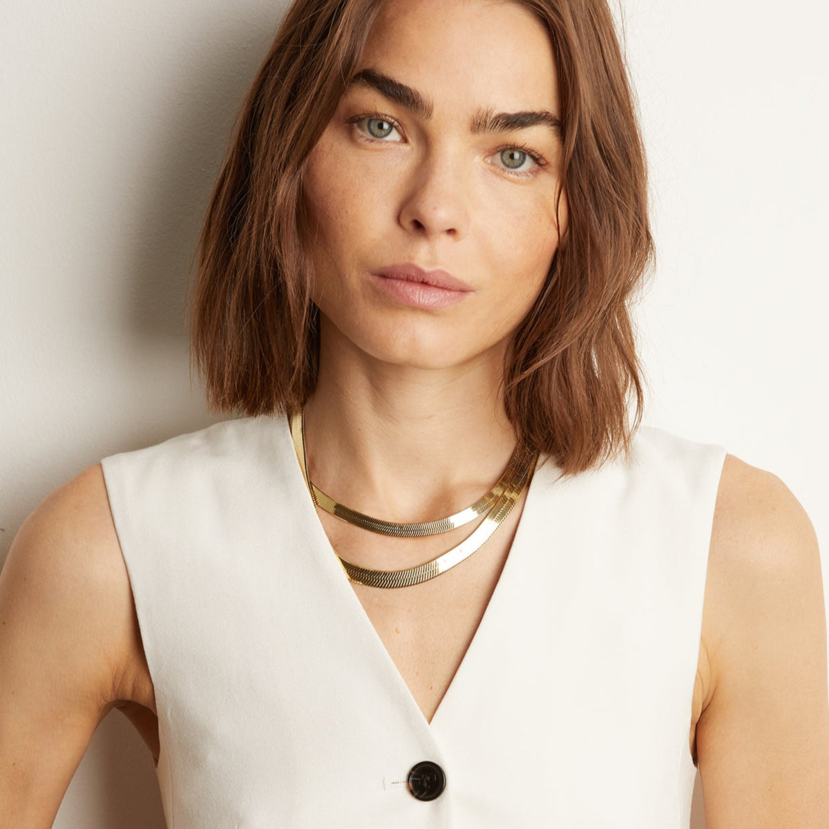Aurate x Frye: Bold Herringbone Necklace