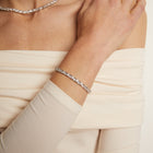 Lab Grown White Sapphire Trillion Tennis Bracelet