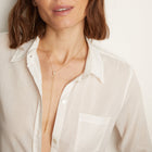 Aurate x Frye: Lab Grown White Sapphire Bolo Necklace