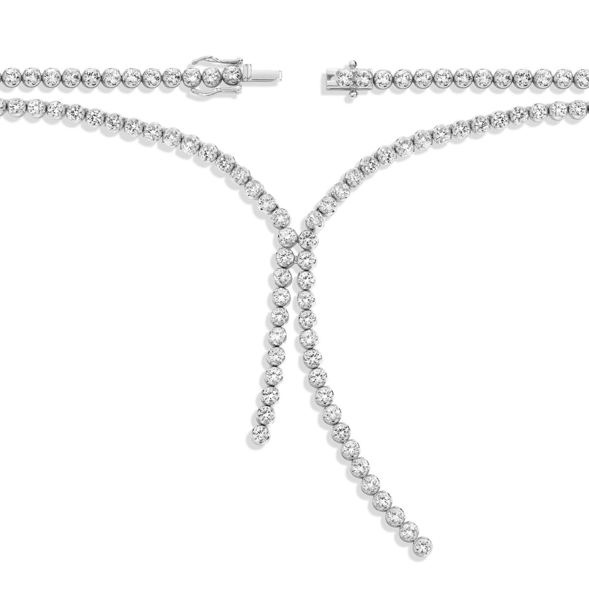 Aurate x Marilyn Monroe: Birth of a Star Tennis Necklace Vermeil White Gold 16in 