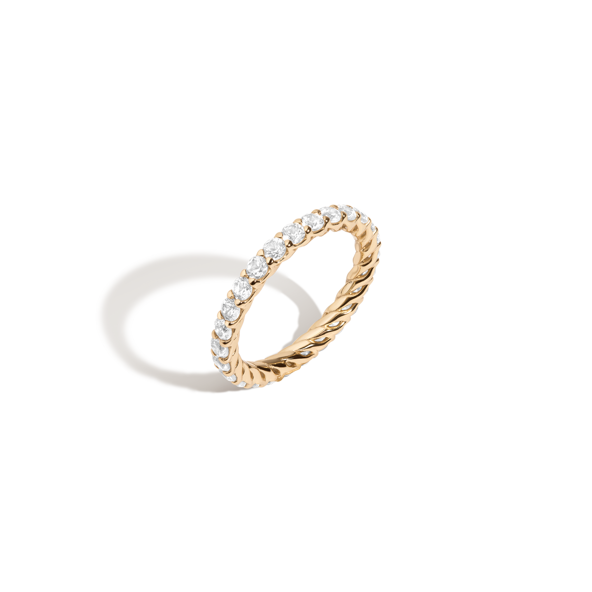 Lab Grown White Sapphire Birthstone Heritage Ring Vermeil 14k 18k Yellow Gold 1 2 3 4 5 6 7