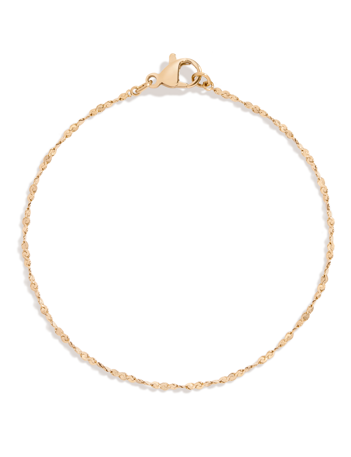 Unbreakable Barely There Chain Bracelet Stainless Steel Yellow Gold 6.5in 7in 7.5in First