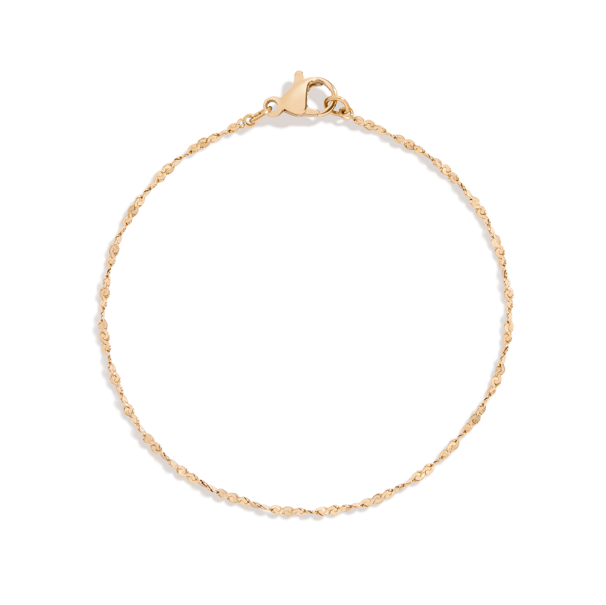 Unbreakable Barely There Chain Bracelet Stainless Steel Yellow Gold 6.5in 7in 7.5in First