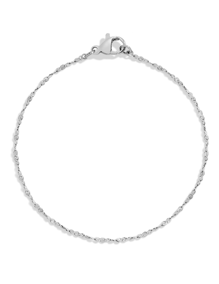 Unbreakable Barely There Chain Bracelet Stainless Steel White Gold 6.5in 7in 7.5in First