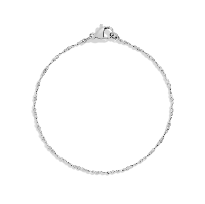Unbreakable Barely There Chain Bracelet Stainless Steel White Gold 6.5in 7in 7.5in First