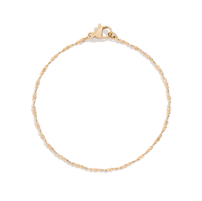 Unbreakable Barely There Chain Bracelet Stainless Steel Yellow Gold 6.5in 7in 7.5in First
