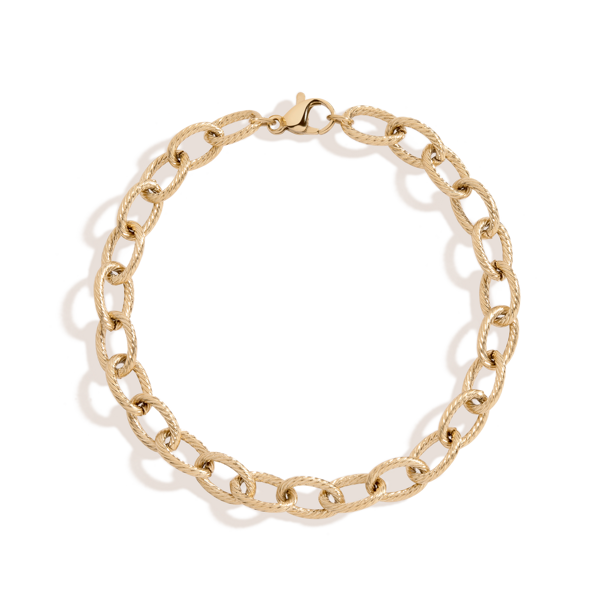 Link Chain Bracelet Stainless Steel Yellow Gold 6.5in 7in 7.5in First