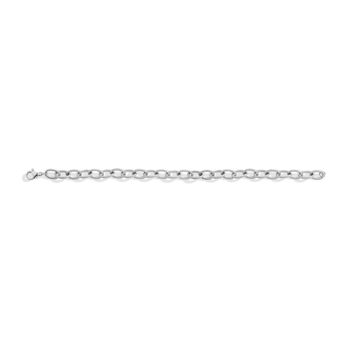 Link Chain Bracelet Stainless Steel White Gold 6.5in 7in 7.5in 