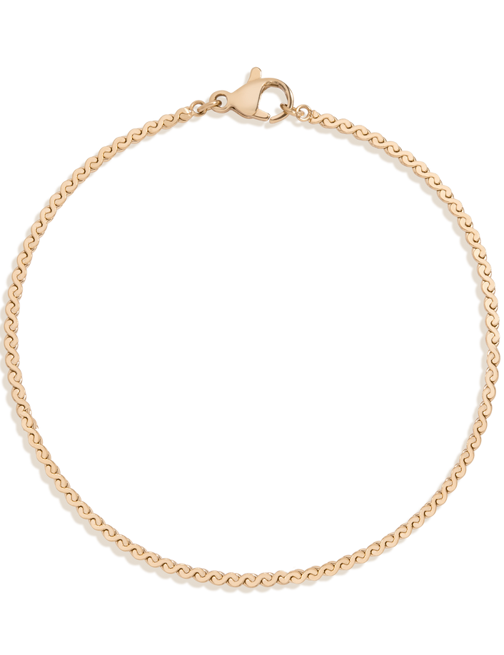 Wave Chain Bracelet Stainless Steel Yellow Gold 6.5in 7in 7.5in First 