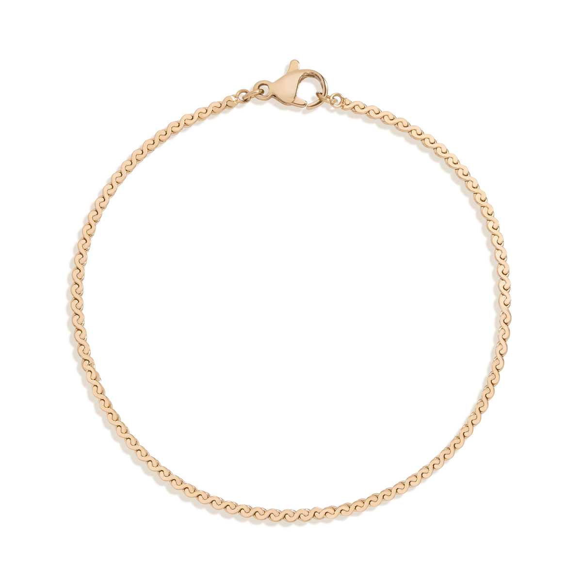 Wave Chain Bracelet Stainless Steel Yellow Gold 6.5in 7in 7.5in First 