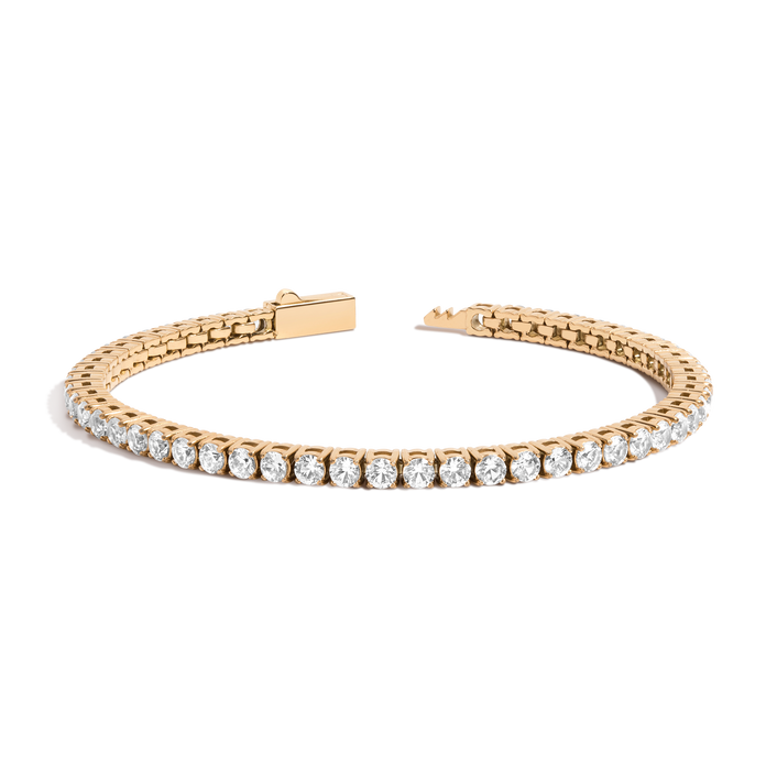 Unbreakable Lab Grown White Sapphire Tennis Bracelet Stainless Steel Yellow Gold 6in 6.5in 7in 7.5in First