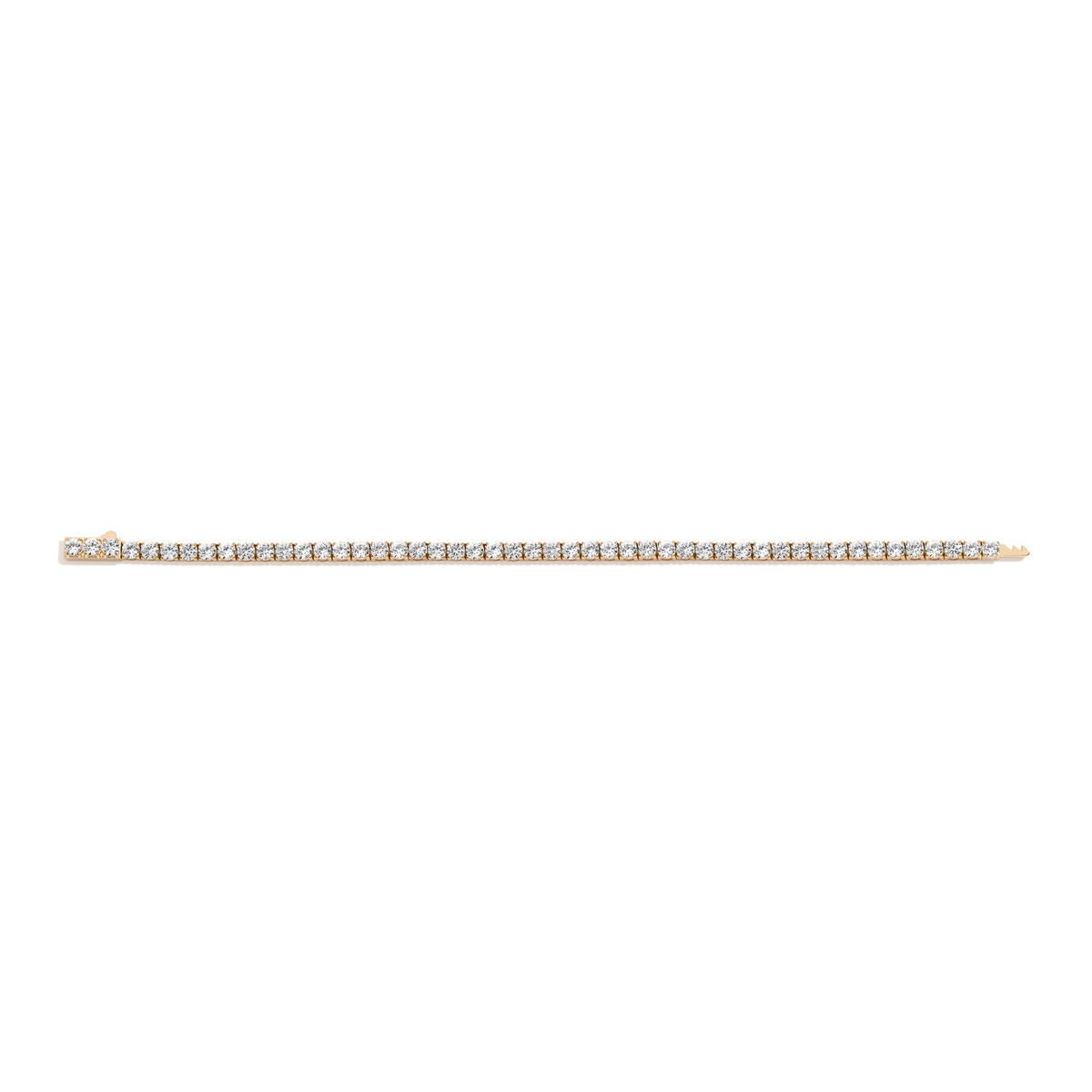 Unbreakable Lab Grown White Sapphire Tennis Bracelet Stainless Steel Yellow Gold 6in 6.5in 7in 7.5in