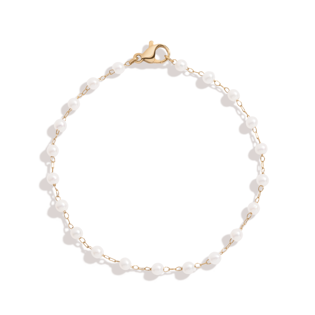 Pearl Vine Bracelet Stainless Steel Yellow Gold 6.5in 7in 7.5in First
