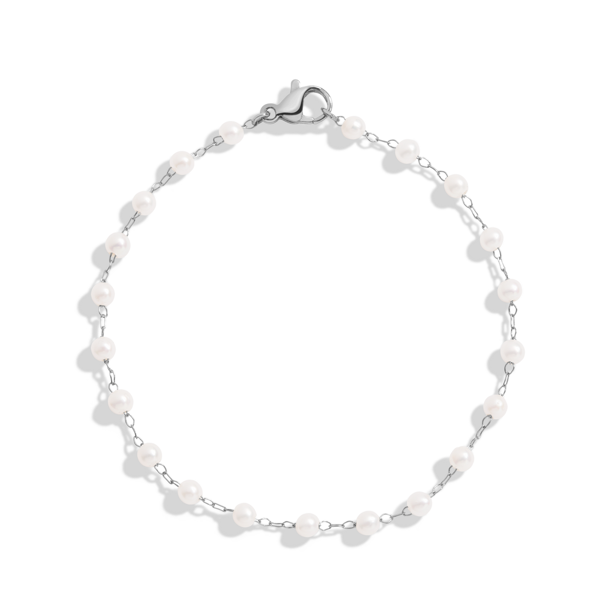 Pearl Vine Bracelet Stainless Steel White Gold 6.5in 7in 7.5in First