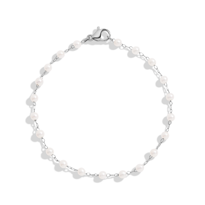 Pearl Vine Bracelet Stainless Steel White Gold 6.5in 7in 7.5in First