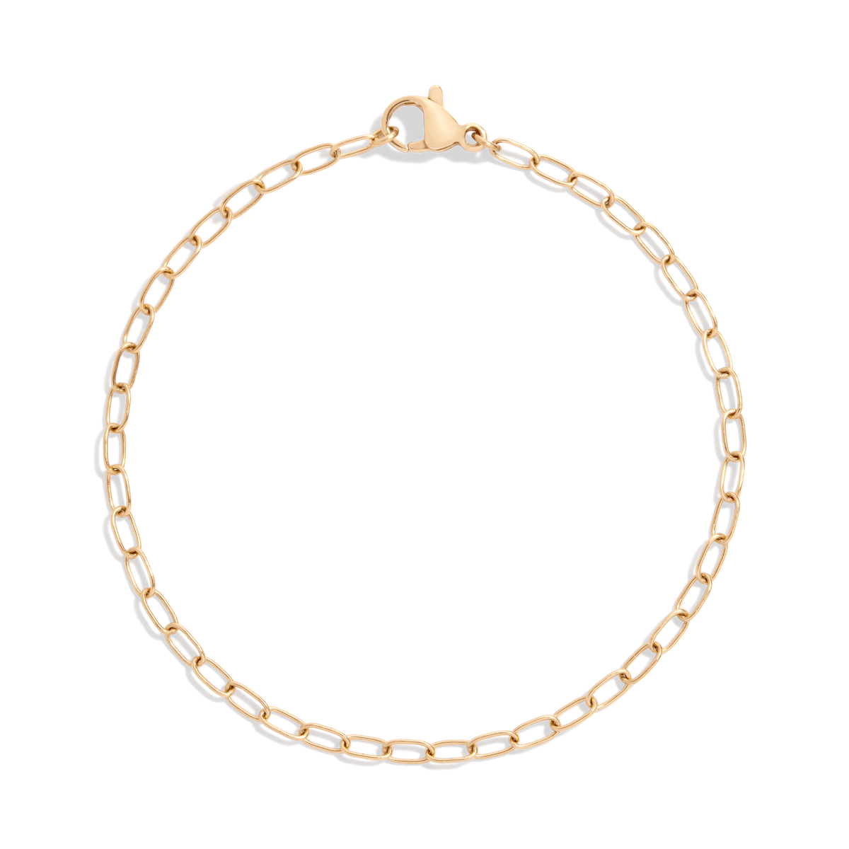 Unbreakable Mini Paperclip Chain Bracelet Stainless Steel Yellow Gold 6.5in 7in 7.5in First