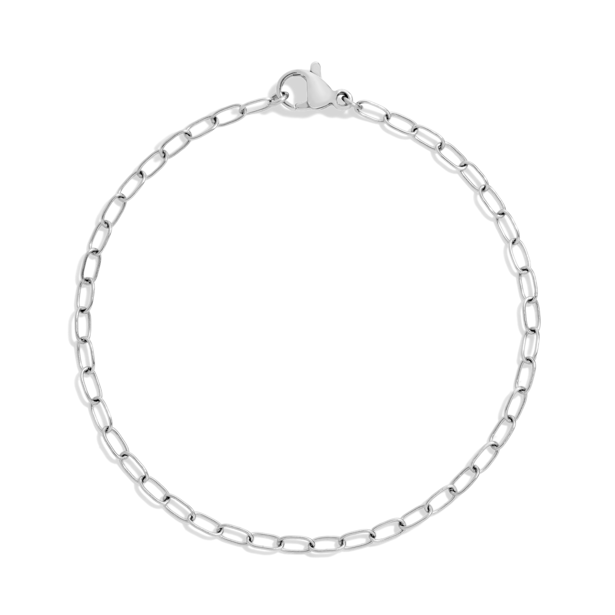 Unbreakable Mini Paperclip Chain Bracelet Stainless Steel White Gold 6.5in 7in 7.5in First