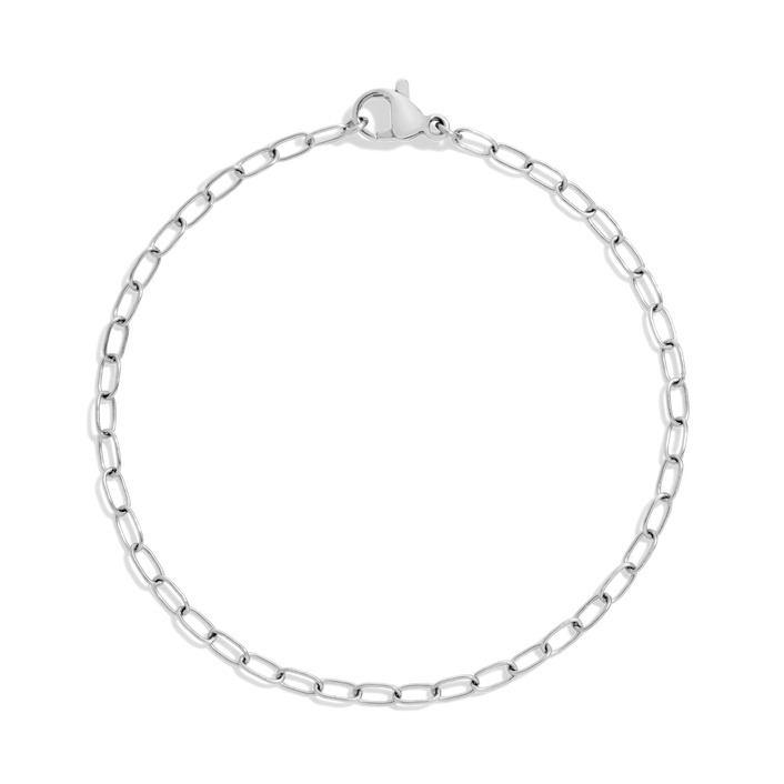 Unbreakable Mini Paperclip Chain Bracelet Stainless Steel White Gold 6.5in 7in 7.5in First