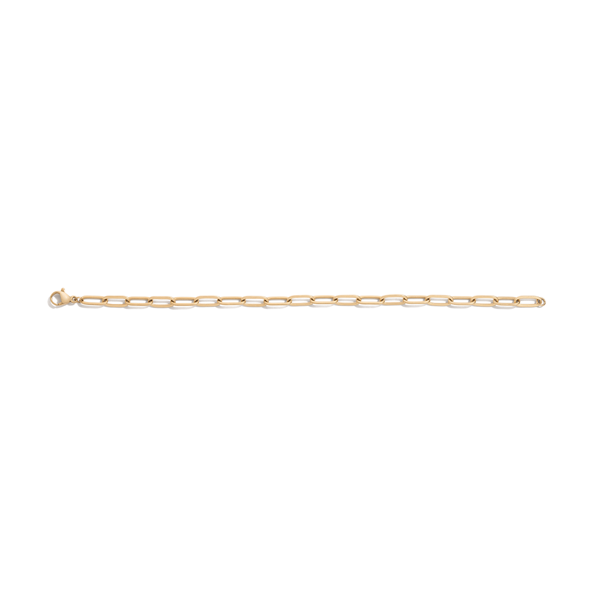 Unbreakable Paperclip Chain Bracelet Stainless Steel Yellow Gold 6.5in 7in 7.5in 