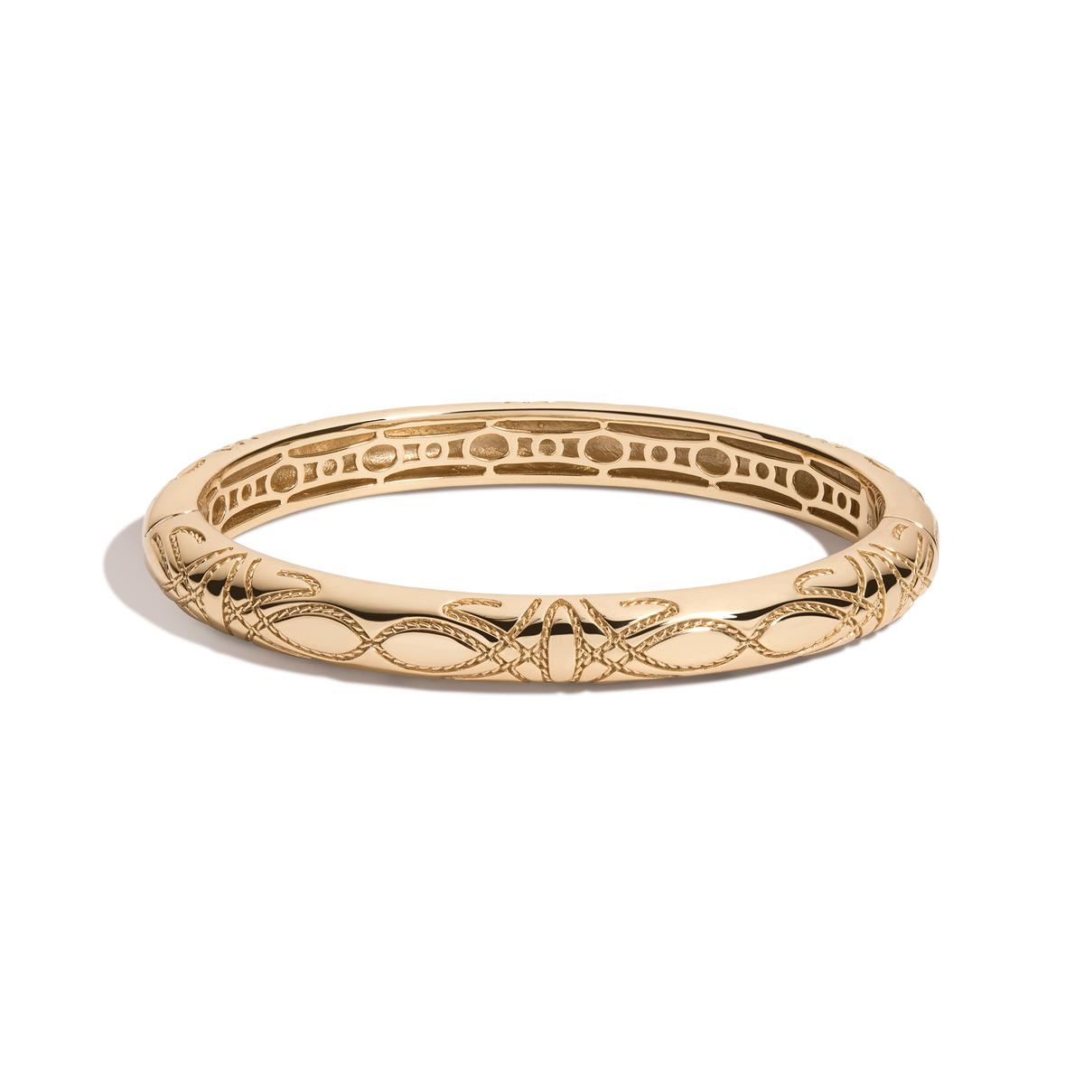Aurate x Frye: Western Stich Hinged Bracelet Vermeil Yellow Gold First