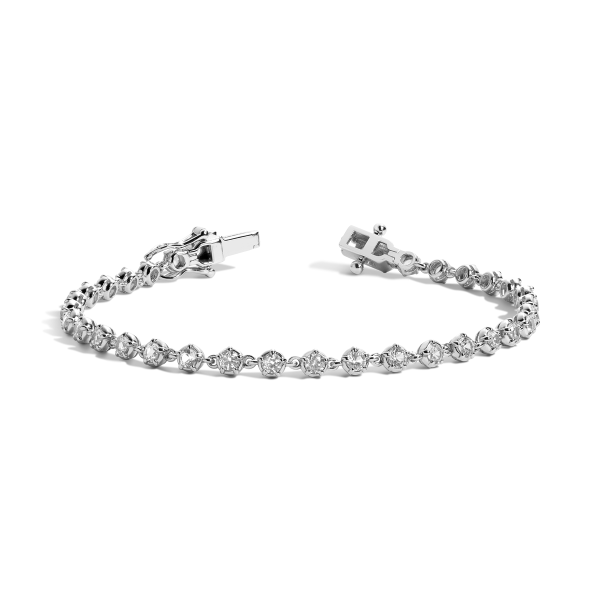 Lab Grown Diamond Georgian Tennis Bracelet 14k White Gold 16in First