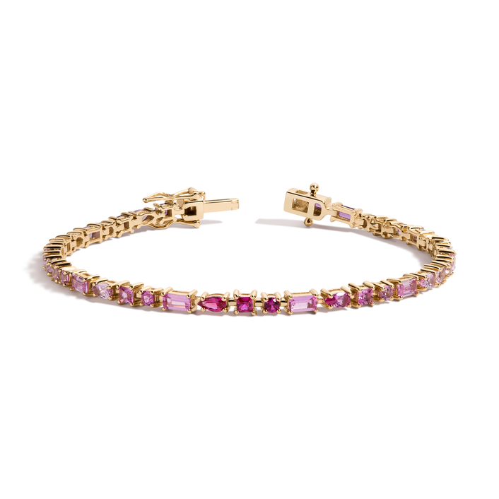 Pink Ombré Mosaic Tennis Bracelet