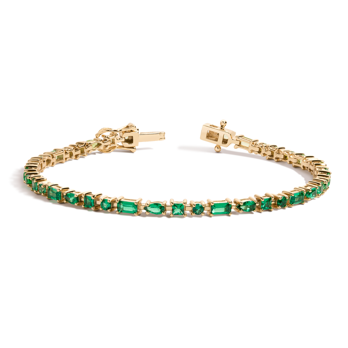 Green Ombré Mosaic Tennis Bracelet