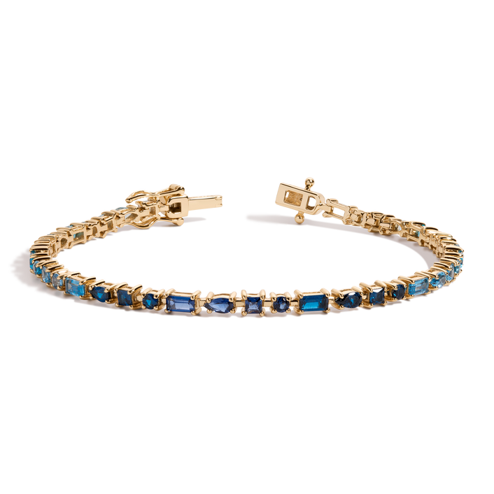 Blue Ombré Mosaic Tennis Bracelet