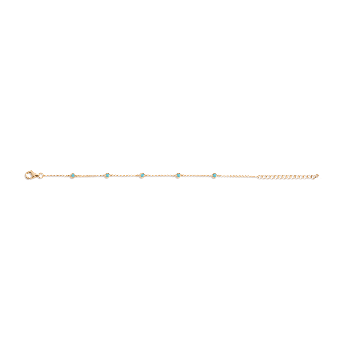 Aurate x Frye: Turquoise Station Bracelet Vermeil Yellow Gold