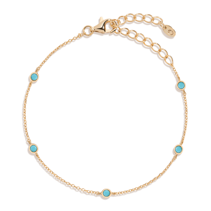 Aurate x Frye: Turquoise Station Bracelet Vermeil Yellow Gold First