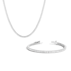 Lab Grown White Sapphire Baguette Tennis Set