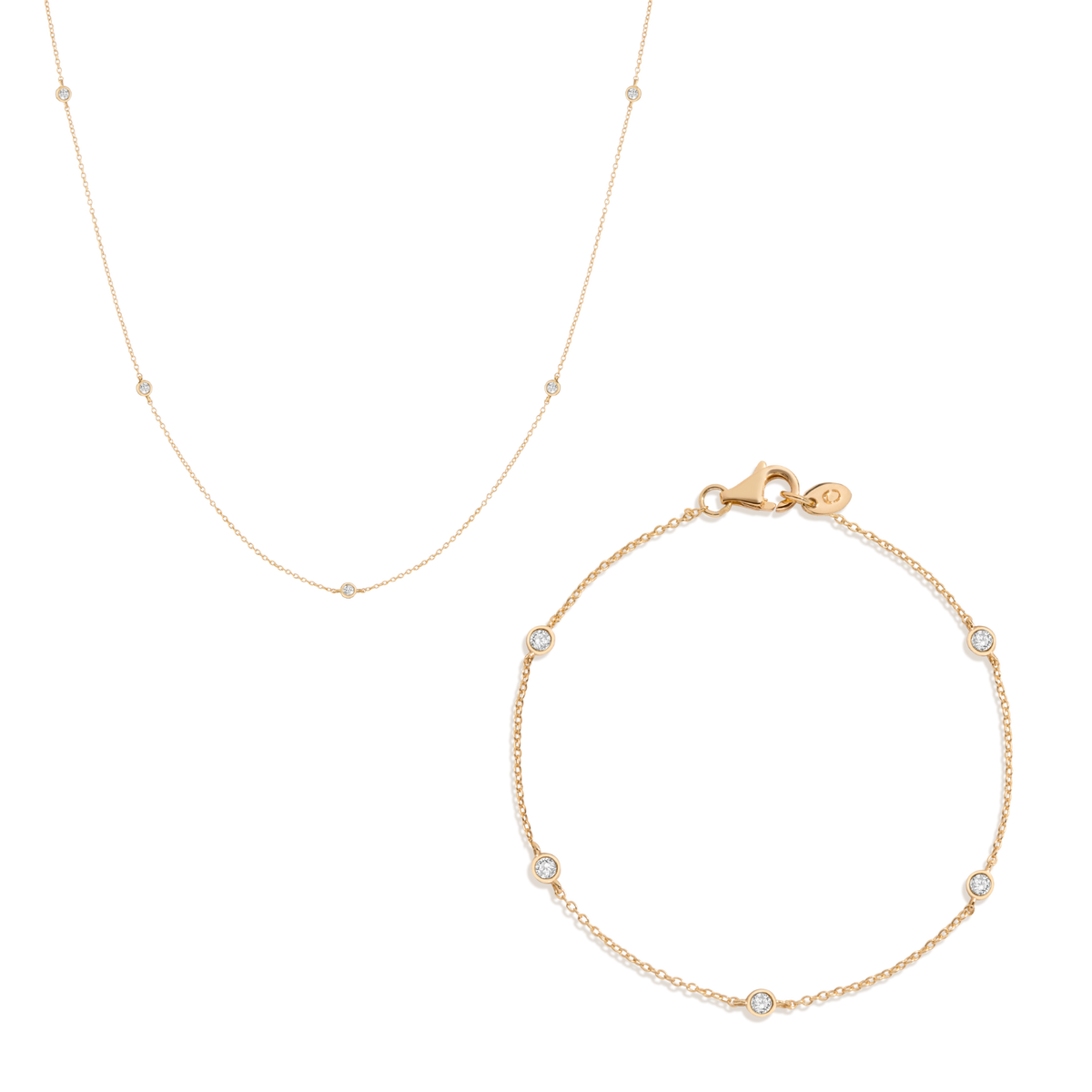 Lab Grown White Sapphire Station Set 6in 6.5in 7in 16in 18in