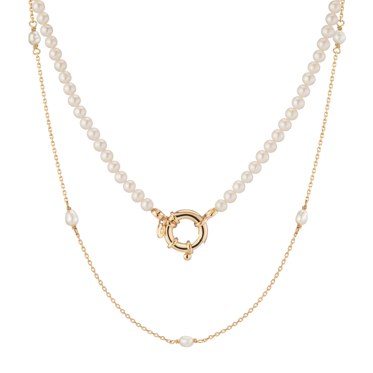 Pearl Necklace Stack 16.5 in 18 in