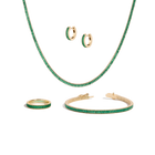 Lab Grown Green Emerald Baguette Set