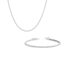 Lab Grown White Sapphire Tennis Set