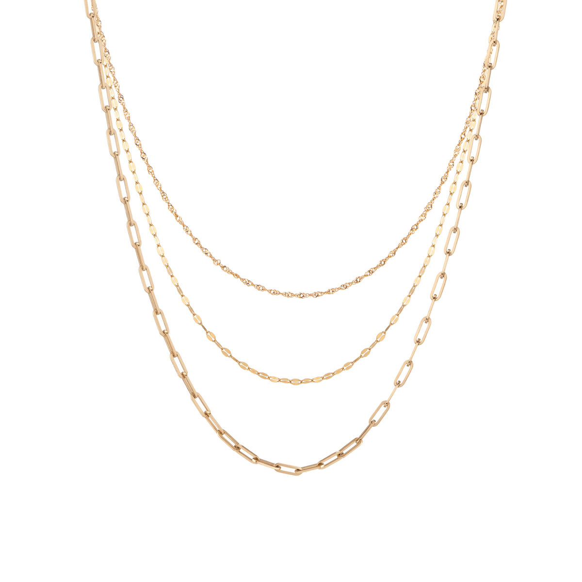 Starter Chain Necklace Stacking Set 16in 18in 20in 22in First