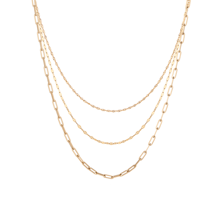 Starter Chain Necklace Stacking Set 16in 18in 20in 22in First