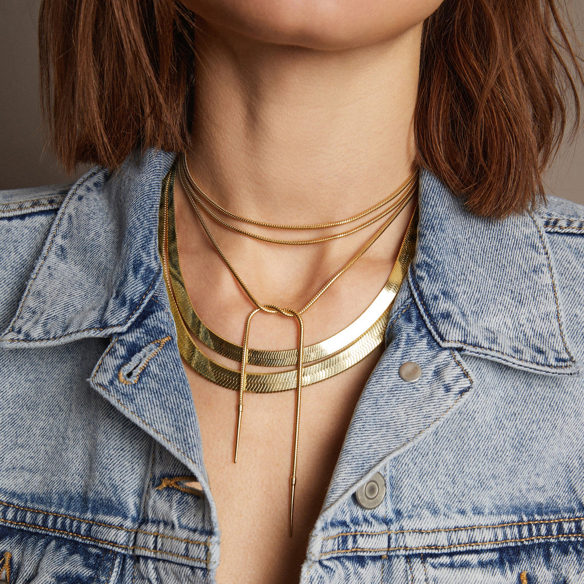 Aurate x Frye: Bold Herringbone Necklace