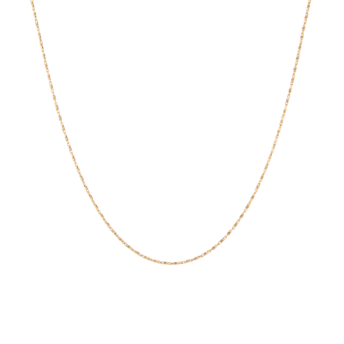 Dainty Geometric Chain Necklace 14k Yellow Gold 16in 18in First