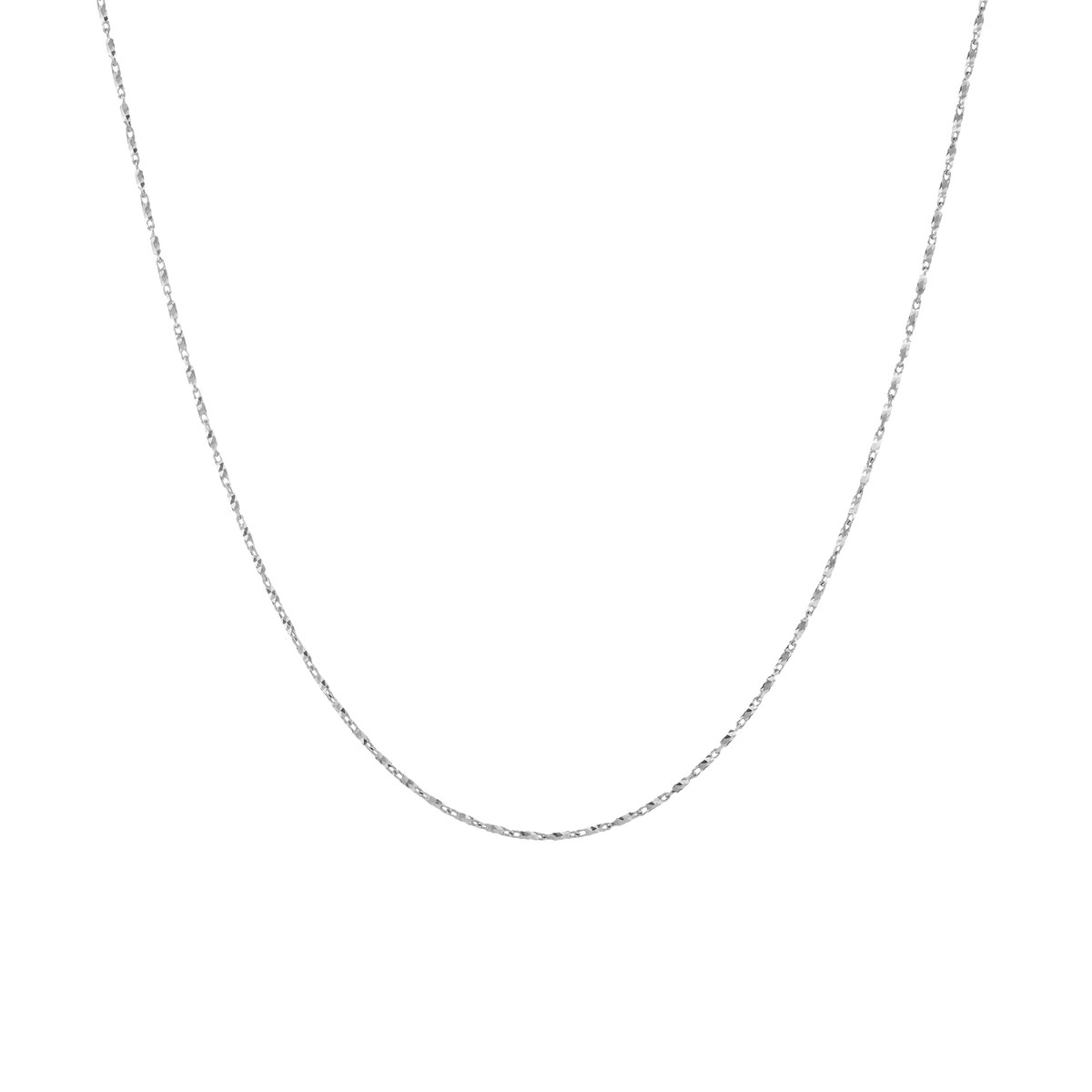 Dainty Geometric Chain Necklace 14k White Gold 16in 18in First