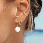 Diamond Crossover Huggie Earrings