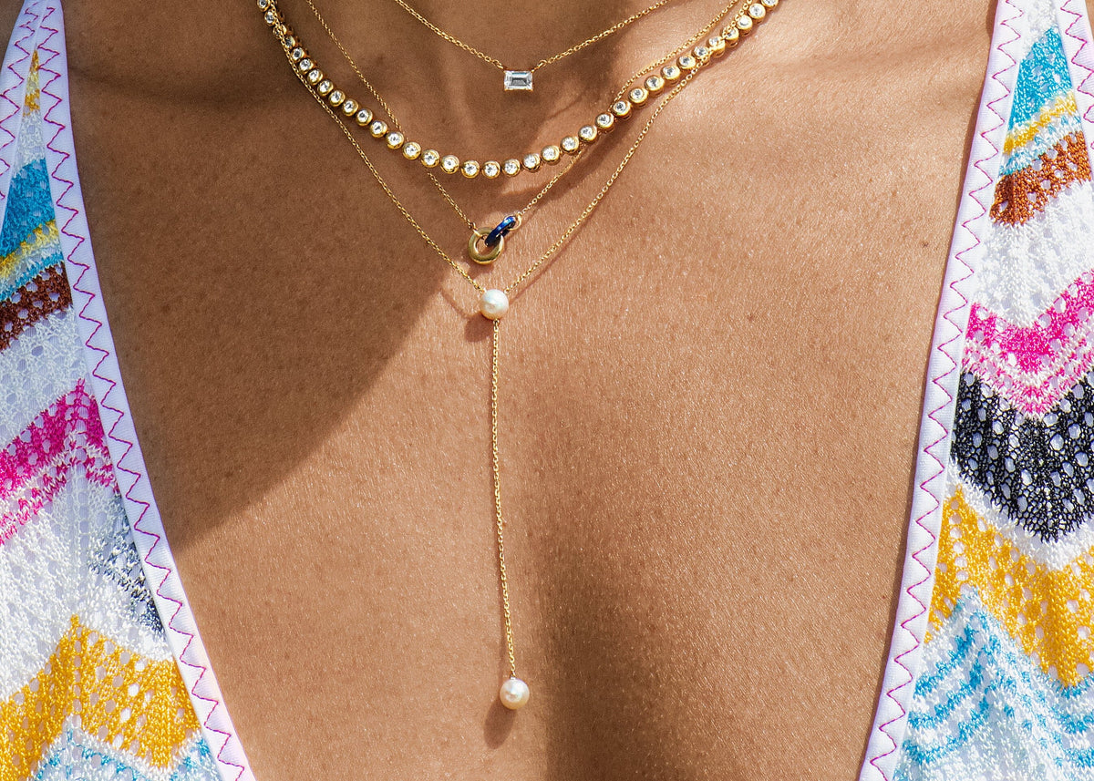 ARIA Lariat Necklace Tiny Oval Pearl Lariat Necklace Delicate Pearl Lariat,  Pearl Jewelry, Dainty Lariat Necklace, Wedding Necklace - Etsy