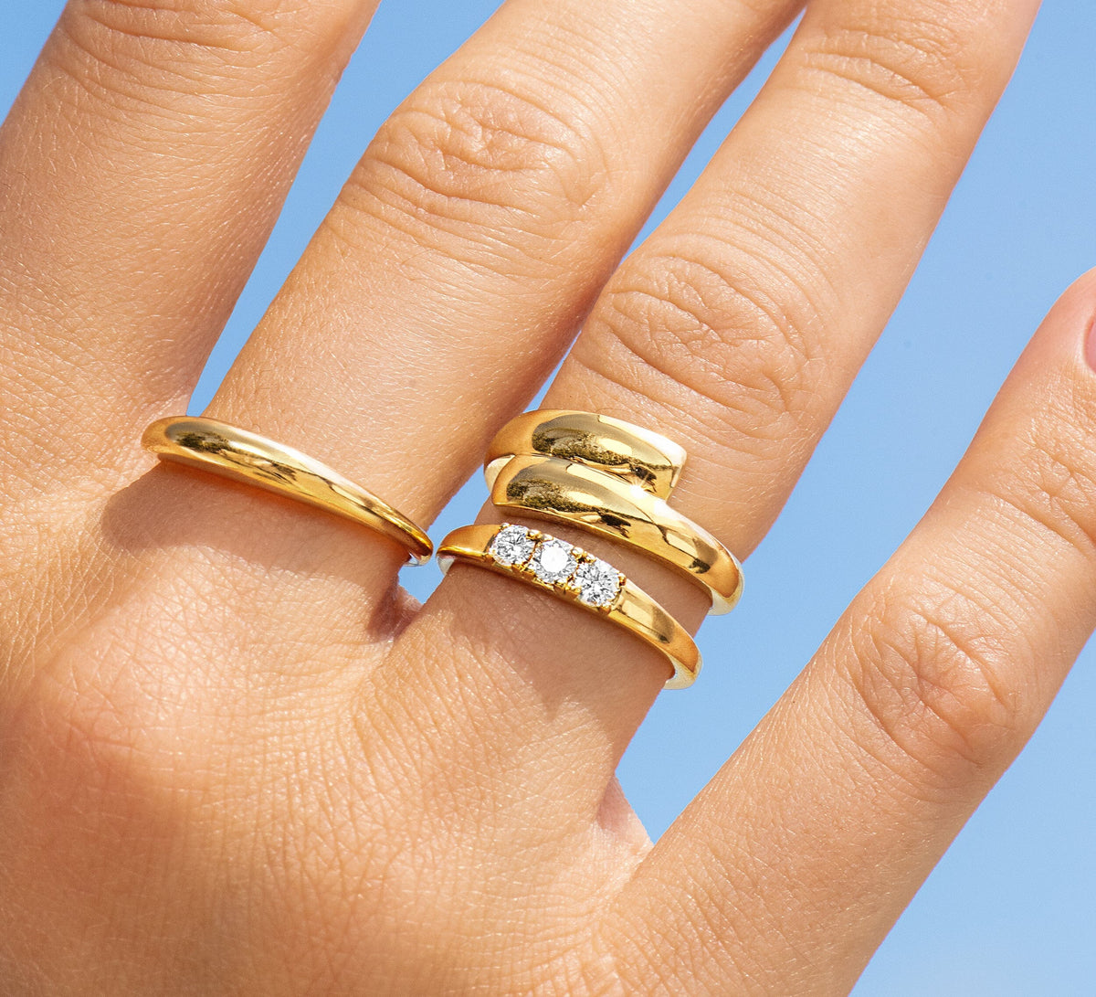 Aurate New York Brooklyn Bridge Ring, 14K Yellow Gold, Size 6.5