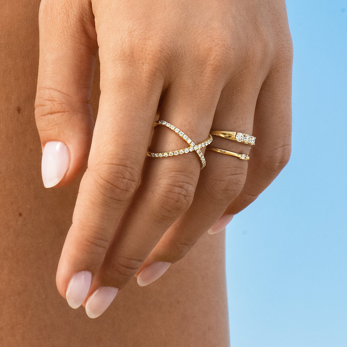 Adorned Hands Brilliant Cut White Diamond Heart Ring in 18K Gold & Platinum
