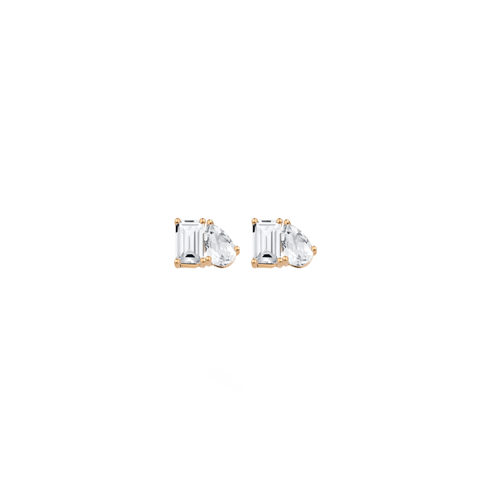 Toi et Moi Gemstone Mini Classic Earring - Green Tourmaline & Green Emerald Vermeil Yellow Gold Single First