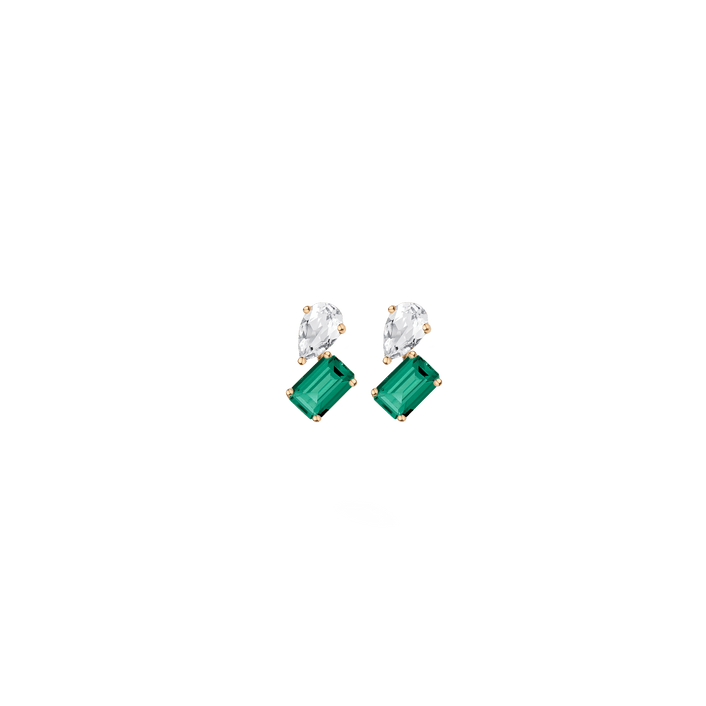 Toi et Moi Gemstone Mini Vintage Earring
