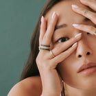 Lab Grown Green Emerald Baguette Eternity Ring