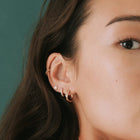 Diamond Crossover Huggie Earrings